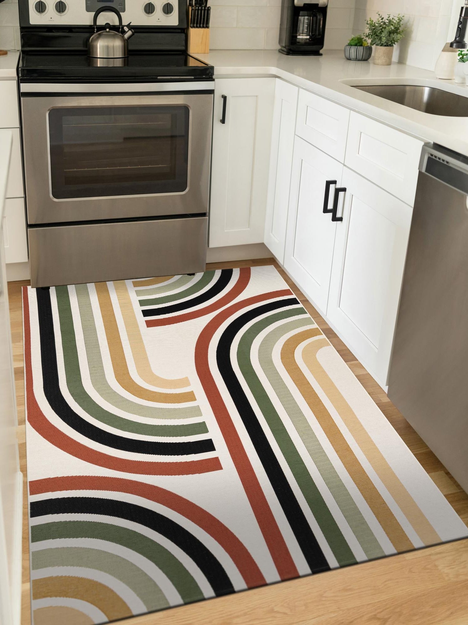 Multicolor 2' x 3' 1 Outdoor Modern Rectangle Area Rug Weather Resistant for Patio, Deck, Terrace, Balcony, Porch 100% Polypropylene Modern Outside Carpet for Sale at Rug Engine