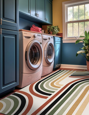 Multicolor 8' x 10' Outdoor Modern Rectangle Rug