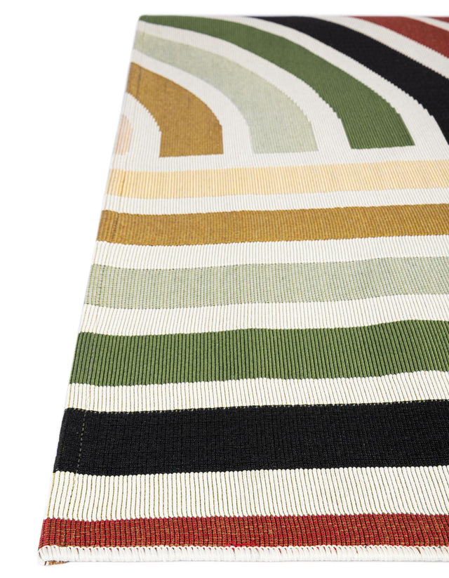 Multicolor 2' x 8' Outdoor Modern Runner Rug