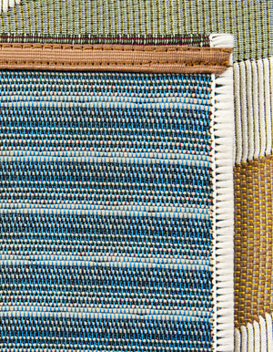 Multicolor 2' x 8' Outdoor Modern Runner Rug