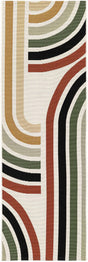 Multicolor 2' x 6' 1 Outdoor Modern Runner Rug