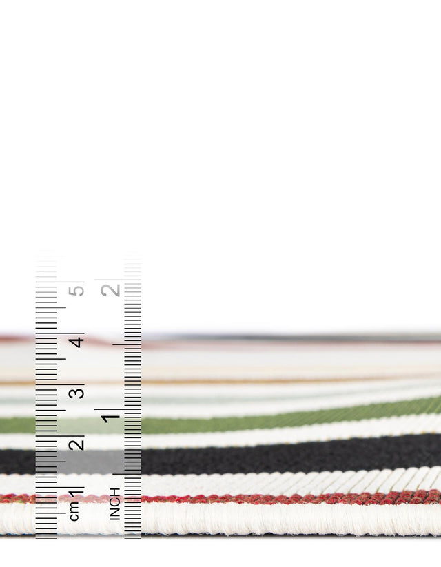 Multicolor 3' 1 x 3' 1 Outdoor Modern Round Rug