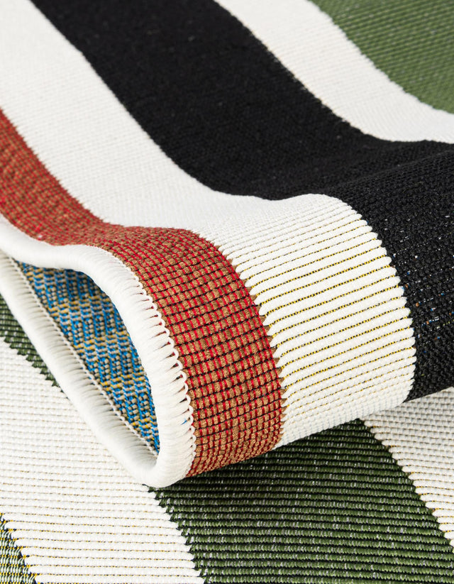 Multicolor 5' 1 x 5' 1 Outdoor Modern Round Rug