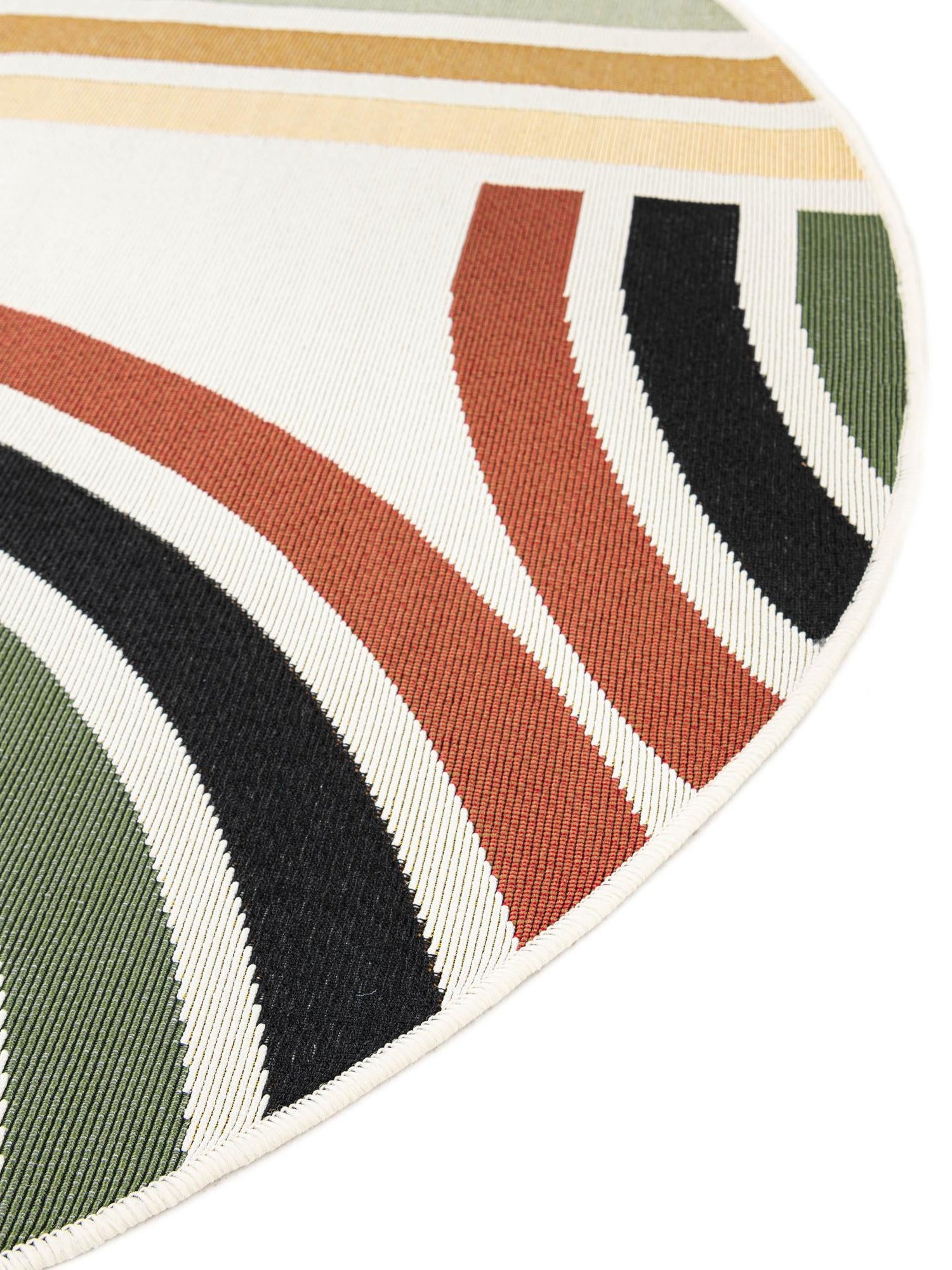 Multicolor 5' 1 x 5' 1 Outdoor Modern Round Area Rug Weather Resistant for Patio, Deck, Terrace, Balcony, Porch 100% Polypropylene Modern Outside Carpet for Sale at Rug Engine