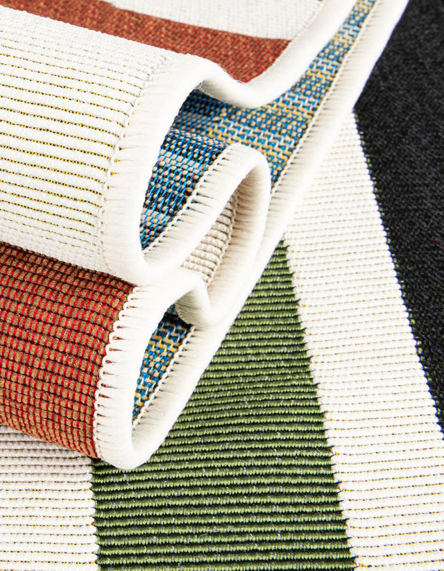 Multicolor 5' 1 x 5' 1 Outdoor Modern Round Rug