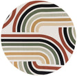 Multicolor 8' x 8' Outdoor Modern Round Rug