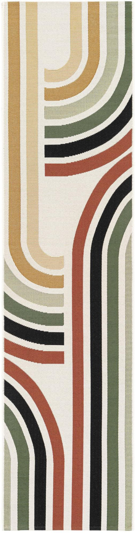 Multicolor 2' x 8' Outdoor Modern Runner Rug