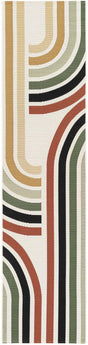 Multicolor 2' x 8' Outdoor Modern Runner Rug