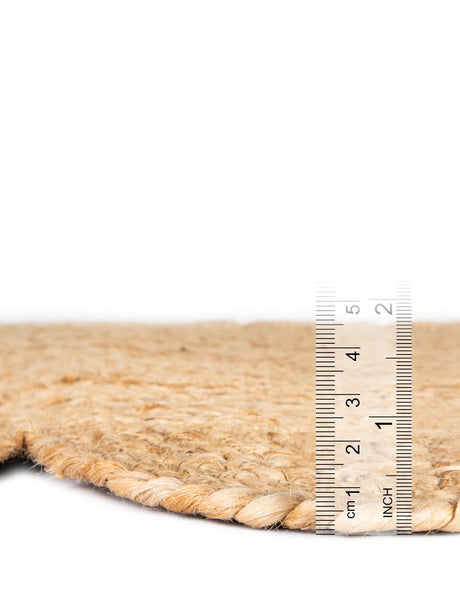Natural 8' x 8' Scallop Braided Jute Square Rug