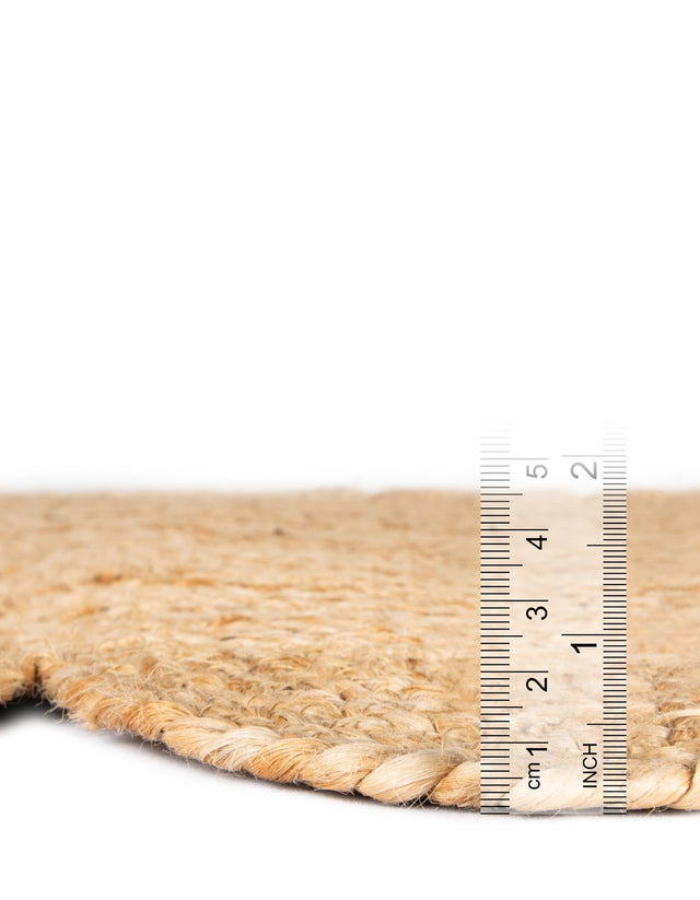 Natural 8' x 8' Scallop Braided Jute Square Rug
