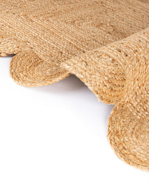Natural 8' x 8' Scallop Braided Jute Square Rug