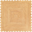 Natural 8' x 8' Scallop Braided Jute Square Rug