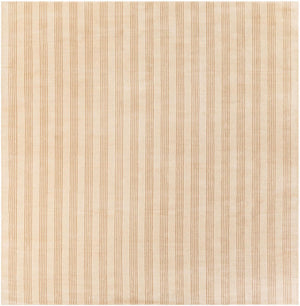 Beige 10' x 10' Jill Zarin Striped Wool Square Area Rug 80% Wool & 20% Cotton Hand Made Luxury All Natural Carpet for Interior Design for Sale at Rug Engine