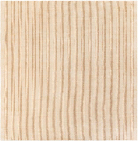Beige 10' x 10' Jill Zarin Striped Wool Square Area Rug 80% Wool & 20% Cotton Hand Made Luxury All Natural Carpet for Interior Design for Sale at Rug Engine