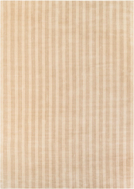 Beige 10' x 14' 1 Jill Zarin Striped Wool Rectangle Area Rug 80% Wool & 20% Cotton Hand Made Luxury All Natural Carpet for Interior Design for Sale at Rug Engine