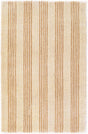 Beige 2' 2 x 3' 1 Jill Zarin Striped Wool Rectangle Area Rug 80% Wool & 20% Cotton Hand Made Luxury All Natural Carpet for Interior Design for Sale at Rug Engine