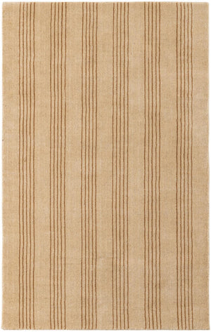 Beige 3' 3 x 5' 3 Jill Zarin Striped Wool Rectangle Area Rug 80% Wool & 20% Cotton Hand Made Luxury All Natural Carpet for Interior Design for Sale at Rug Engine