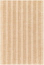 Beige 4' 1 x 6' 1 Jill Zarin Striped Wool Rectangle Area Rug 80% Wool & 20% Cotton Hand Made Luxury All Natural Carpet for Interior Design for Sale at Rug Engine