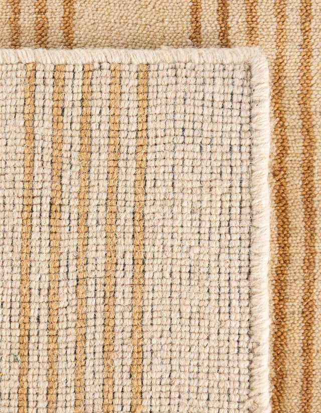 Beige 3' 3 x 5' 3 Jill Zarin Striped Wool Rectangle Area Rug 80% Wool & 20% Cotton Hand Made Luxury All Natural Carpet for Interior Design for Sale at Rug Engine
