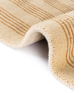 Beige 3' 3 x 5' 3 Jill Zarin Striped Wool Rectangle Area Rug 80% Wool & 20% Cotton Hand Made Luxury All Natural Carpet for Interior Design for Sale at Rug Engine