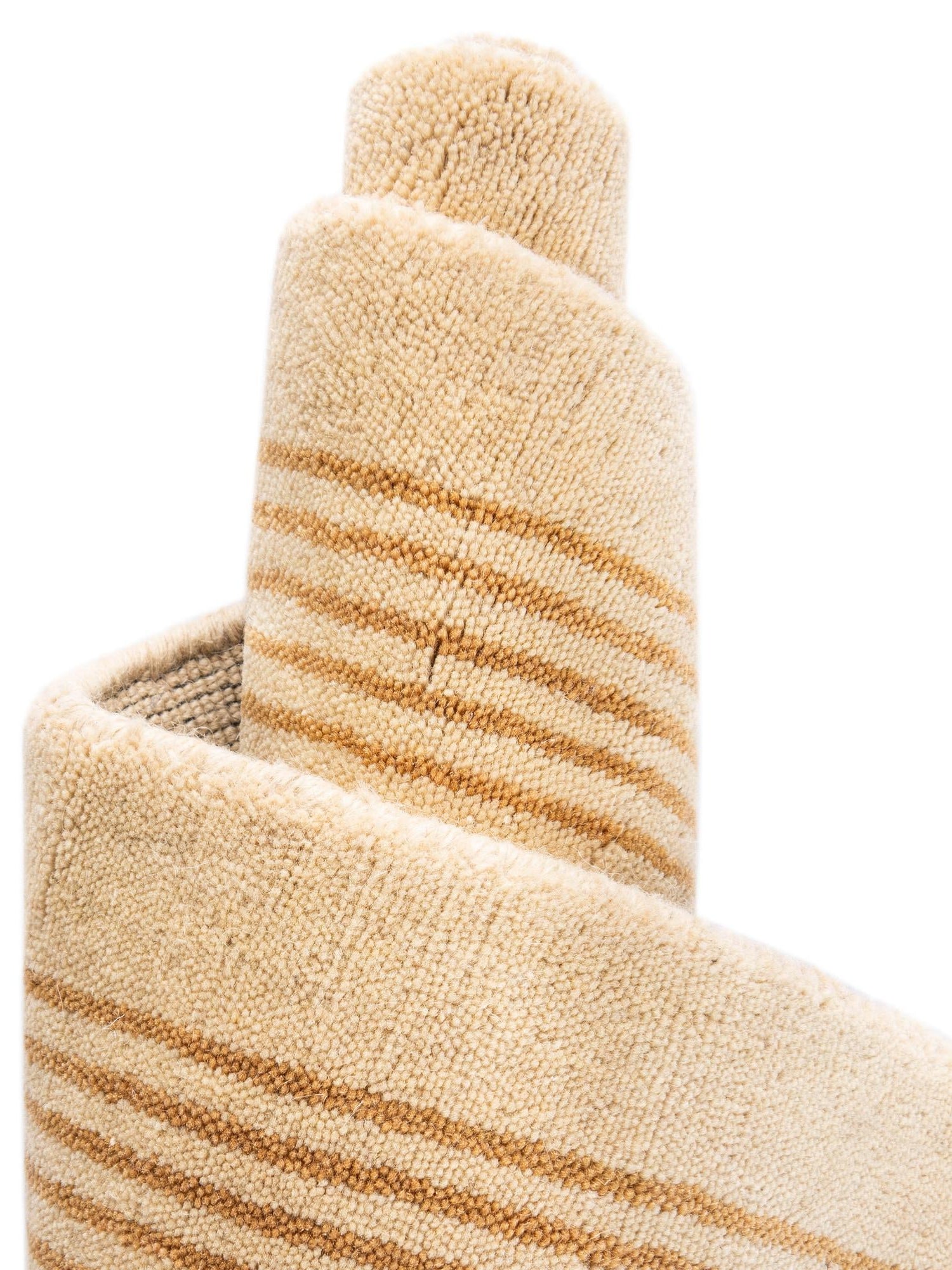 Beige 10' x 14' 1 Jill Zarin Striped Wool Rectangle Area Rug 80% Wool & 20% Cotton Hand Made Luxury All Natural Carpet for Interior Design for Sale at Rug Engine