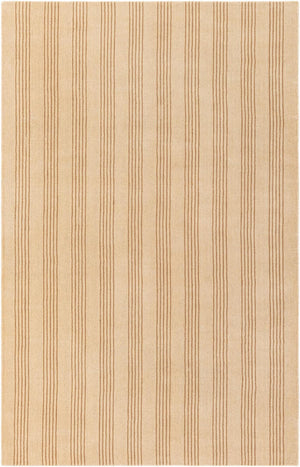 Beige 5' 1 x 8' Jill Zarin Striped Wool Rectangle Area Rug 80% Wool & 20% Cotton Hand Made Luxury All Natural Carpet for Interior Design for Sale at Rug Engine