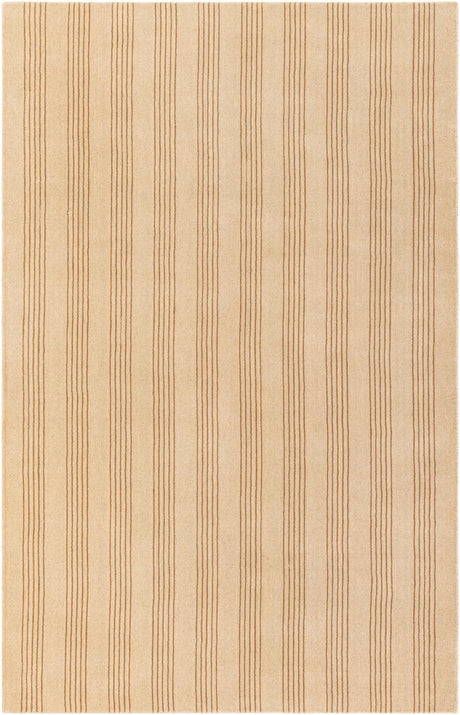 Beige 5' 1 x 8' Jill Zarin Striped Wool Rectangle Area Rug 80% Wool & 20% Cotton Hand Made Luxury All Natural Carpet for Interior Design for Sale at Rug Engine