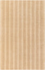Beige 5' 1 x 8' Jill Zarin Striped Wool Rectangle Area Rug 80% Wool & 20% Cotton Hand Made Luxury All Natural Carpet for Interior Design for Sale at Rug Engine