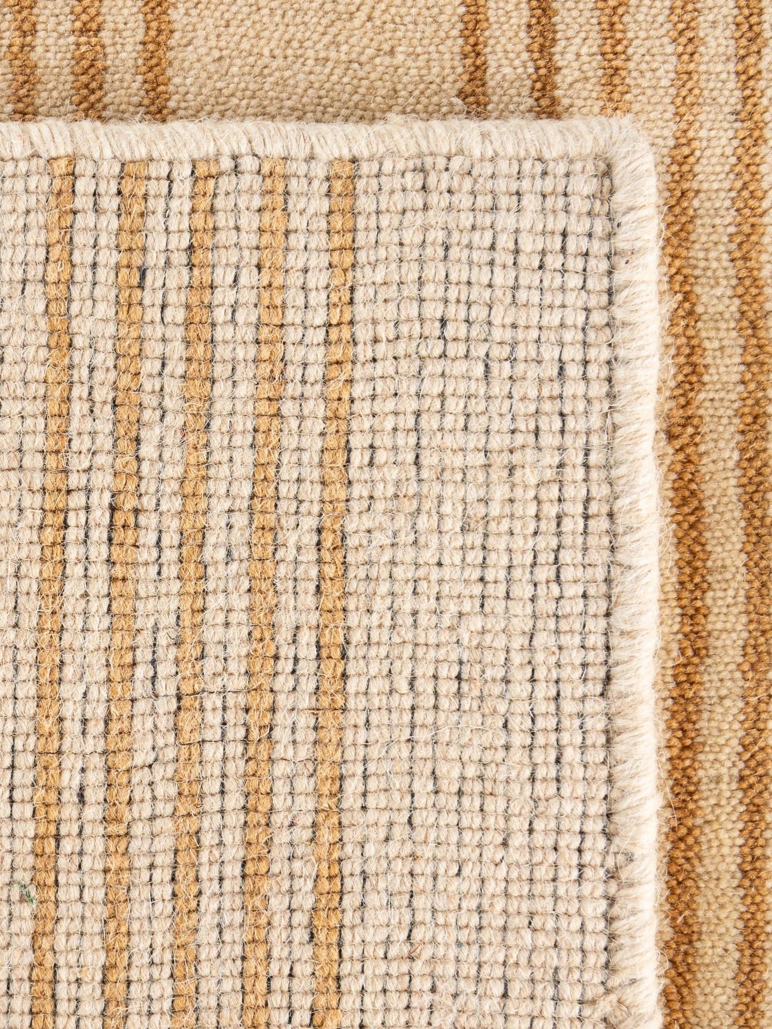 Beige 3' 3 x 10' Jill Zarin Striped Wool Runner Area Rug 80% Wool & 20% Cotton Hand Made Luxury All Natural Carpet for Interior Design for Sale at Rug Engine