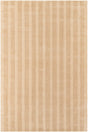 Beige 6' 1 x 9' Jill Zarin Striped Wool Rectangle Area Rug 80% Wool & 20% Cotton Hand Made Luxury All Natural Carpet for Interior Design for Sale at Rug Engine