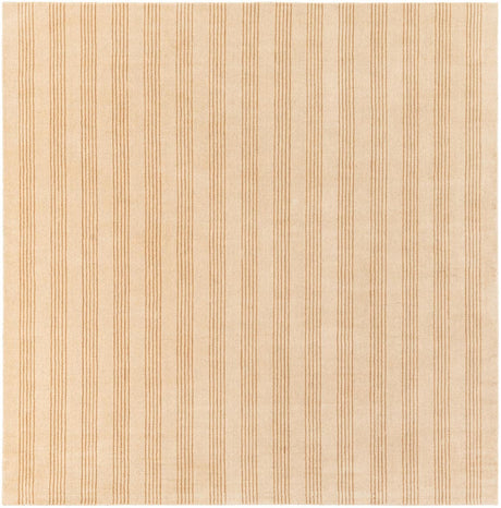 Beige 7' 10 x 7' 10 Jill Zarin Striped Wool Square Area Rug 80% Wool & 20% Cotton Hand Made Luxury All Natural Carpet for Interior Design for Sale at Rug Engine