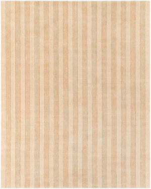 Beige 7' 10 x 10' Jill Zarin Striped Wool Rectangle Area Rug 80% Wool & 20% Cotton Hand Made Luxury All Natural Carpet for Interior Design for Sale at Rug Engine