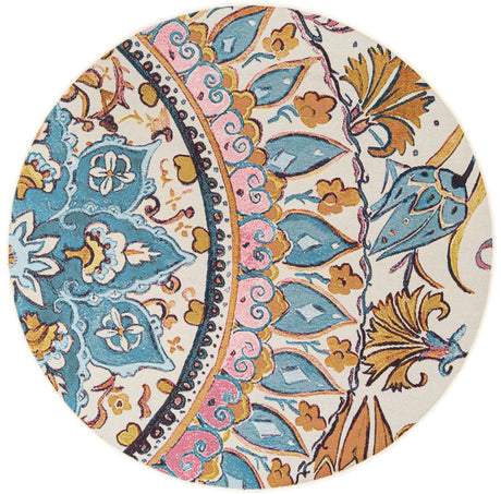 Multicolor 5' 1 x 5' 1 Outdoor Traditional Round Rug