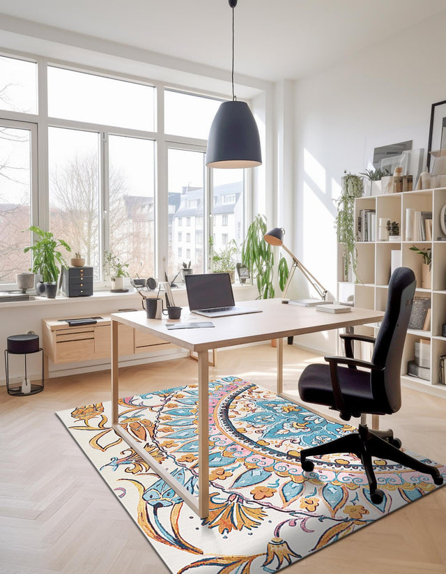Multicolor 9' x 12' Outdoor Traditional Rectangle Rug