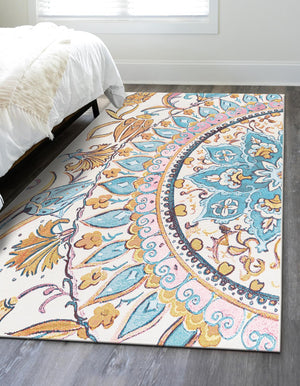 Multicolor 4' 1 x 6' 1 Outdoor Traditional Rectangle Area Rug Weather Resistant for Patio, Deck, Terrace, Balcony, Porch Classical Design Outside Carpet for Sale at Rug Engine