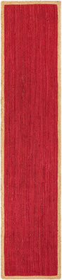 Red 3' x 12' Braided Jute Runner Rug