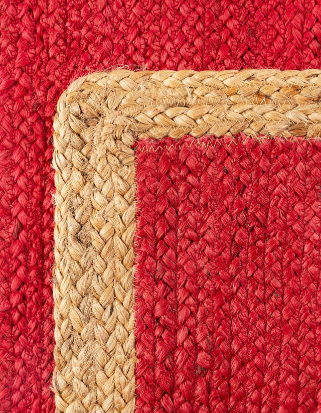 Red 8' x 10' Braided Jute Rectangle Rug