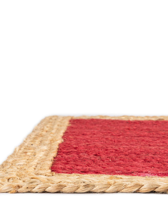 Red 2' x 6' 1 Braided Jute Runner Rug