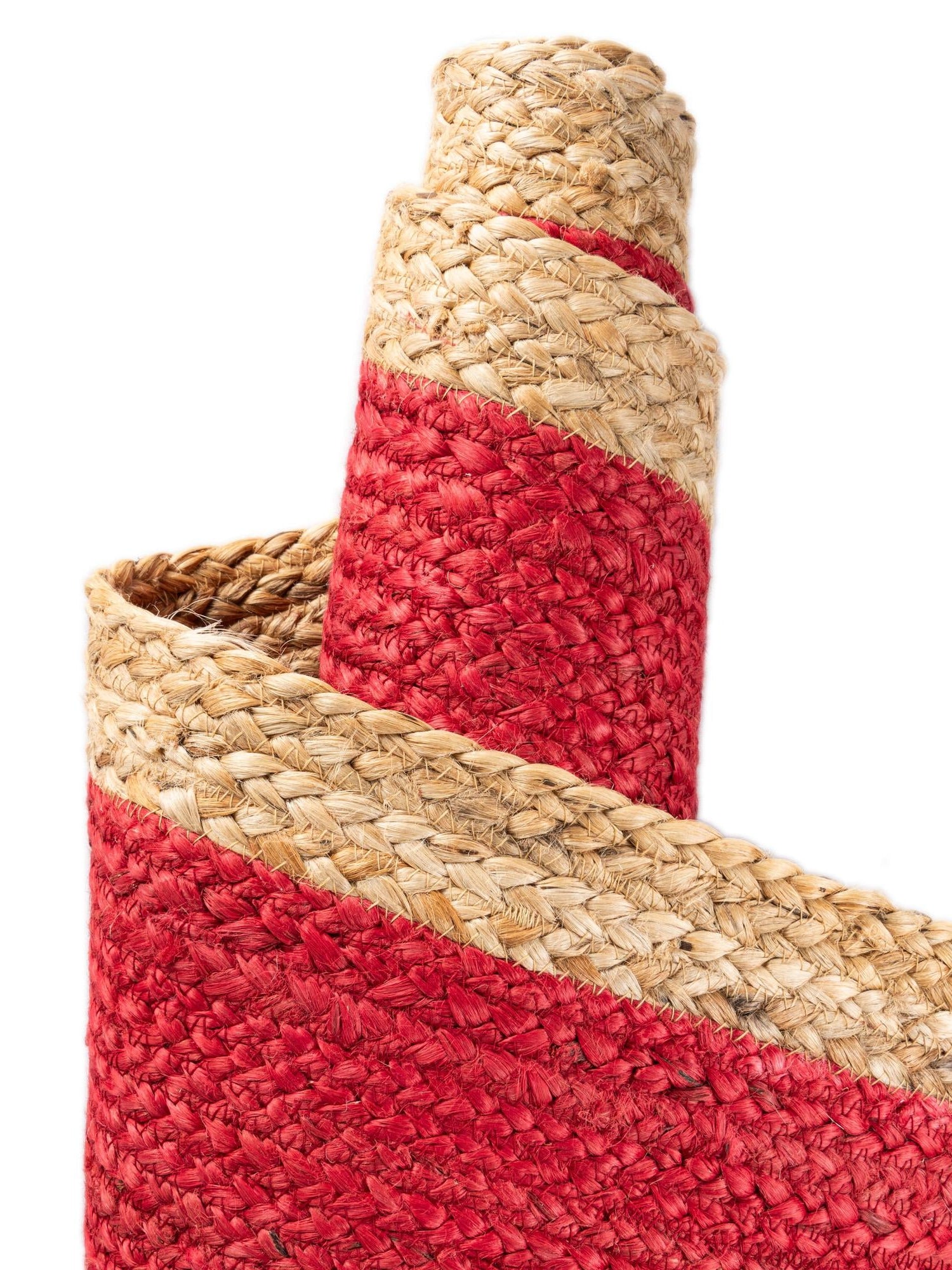 Red 2' x 8' Braided Jute Runner Area Rug 100% Jute Hand Braided Natural Eco-Friendly Boho Style Carpet for Living Rooms Dining Office Space Dorms for Sale at Rug Engine