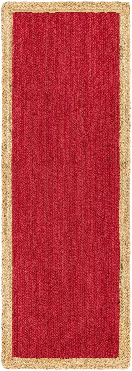Red 2' x 6' 1 Braided Jute Runner Rug