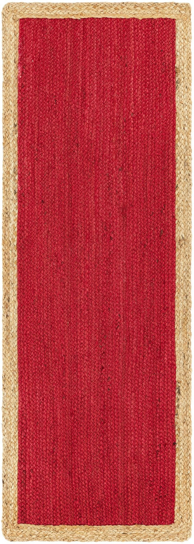 Red 2' x 6' 1 Braided Jute Runner Rug