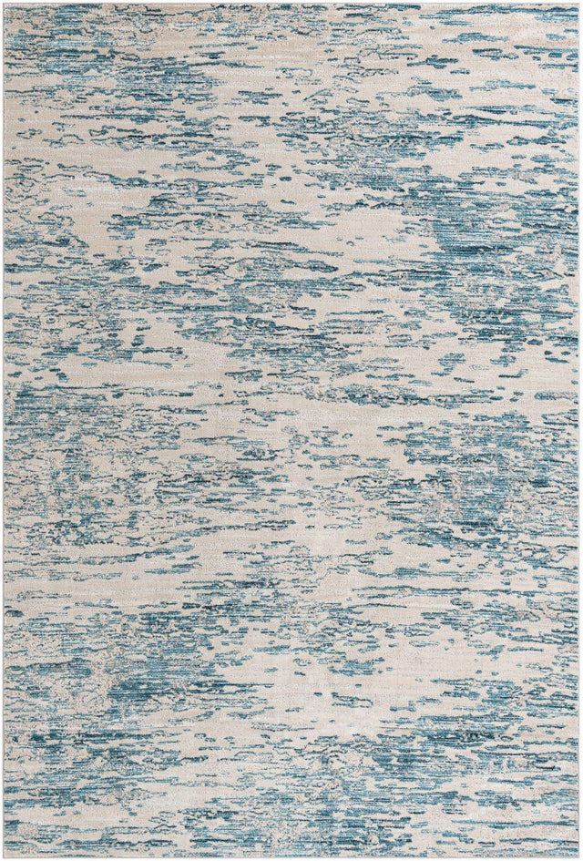 Blue 10' x 14' 1 Oasis Rectangle Area Rug 65% Polypropylene & 35% Polyester Contemporary Carpet for Living Rooms, Bedroom, Kitchen, Dining, Office for Sale at Rug Engine