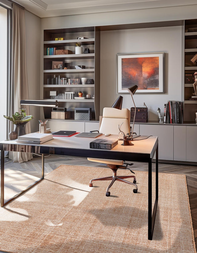 Cocoa Bean Brown 6' 1 x 9' Jill Zarin English Manor Rectangle Area Rug 100% Premium Natural Wool Handwoven Carpet for Living Rooms, Office Space, Bedrooms, Dorms for Sale at Rug Engine