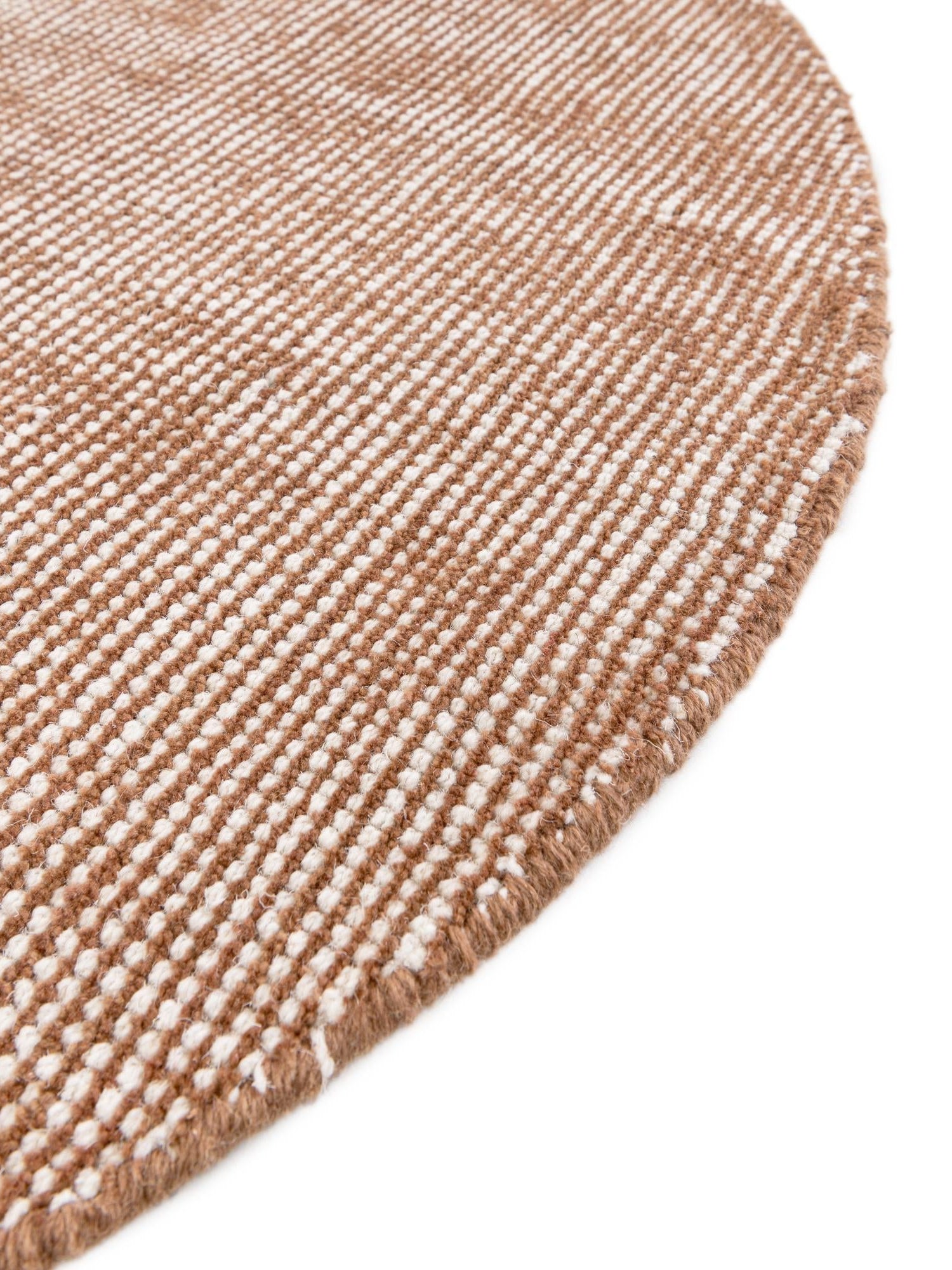 Cocoa Bean Brown 5' 1 x 5' 1 Jill Zarin English Manor Round Area Rug 100% Premium Natural Wool Handwoven Carpet for Living Rooms, Office Space, Bedrooms, Dorms for Sale at Rug Engine