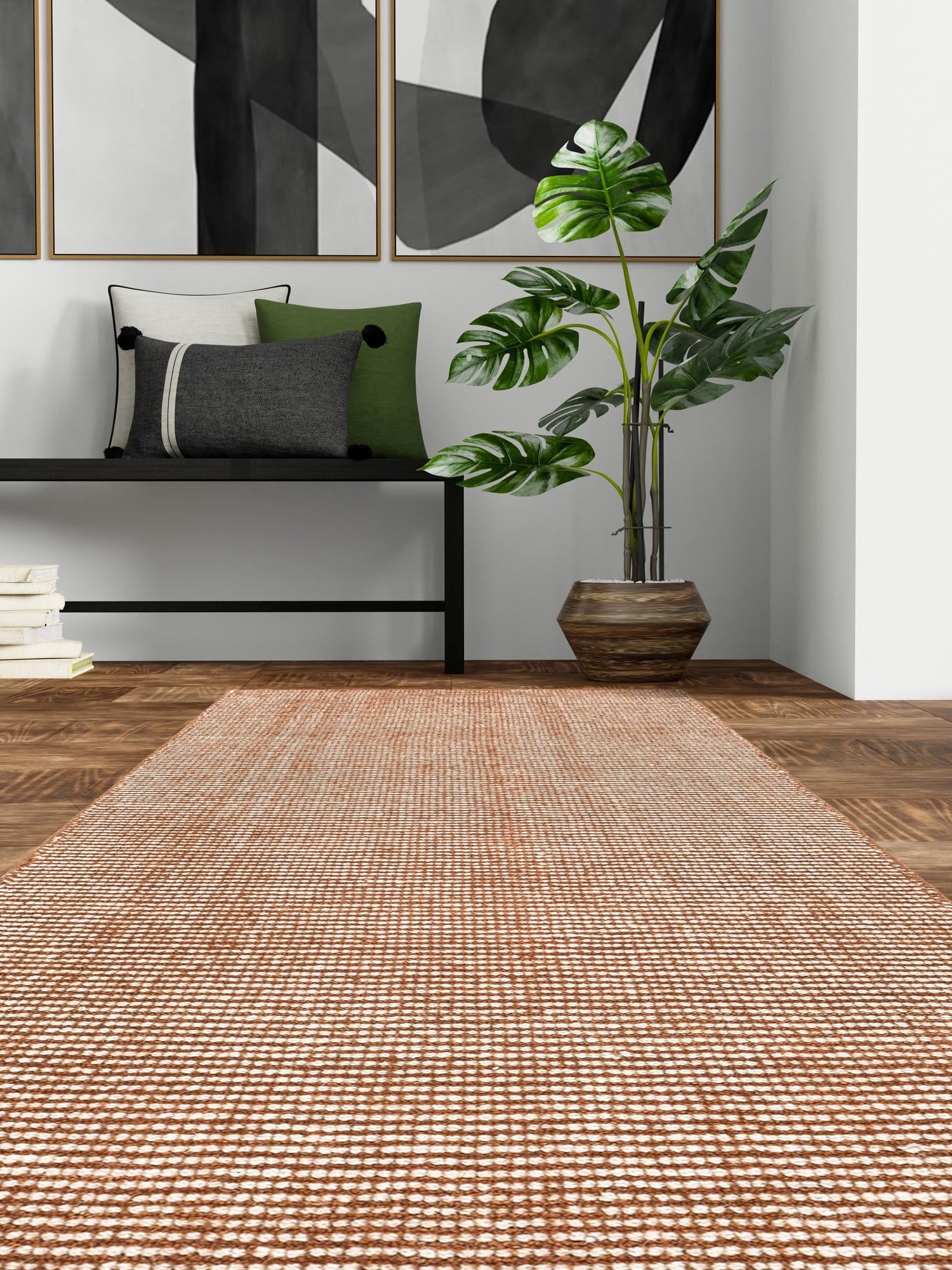 Cocoa Bean Brown 2' 7 x 12' Jill Zarin English Manor Runner Area Rug 100% Premium Natural Wool Handwoven Carpet for Living Rooms, Office Space, Bedrooms, Dorms for Sale at Rug Engine