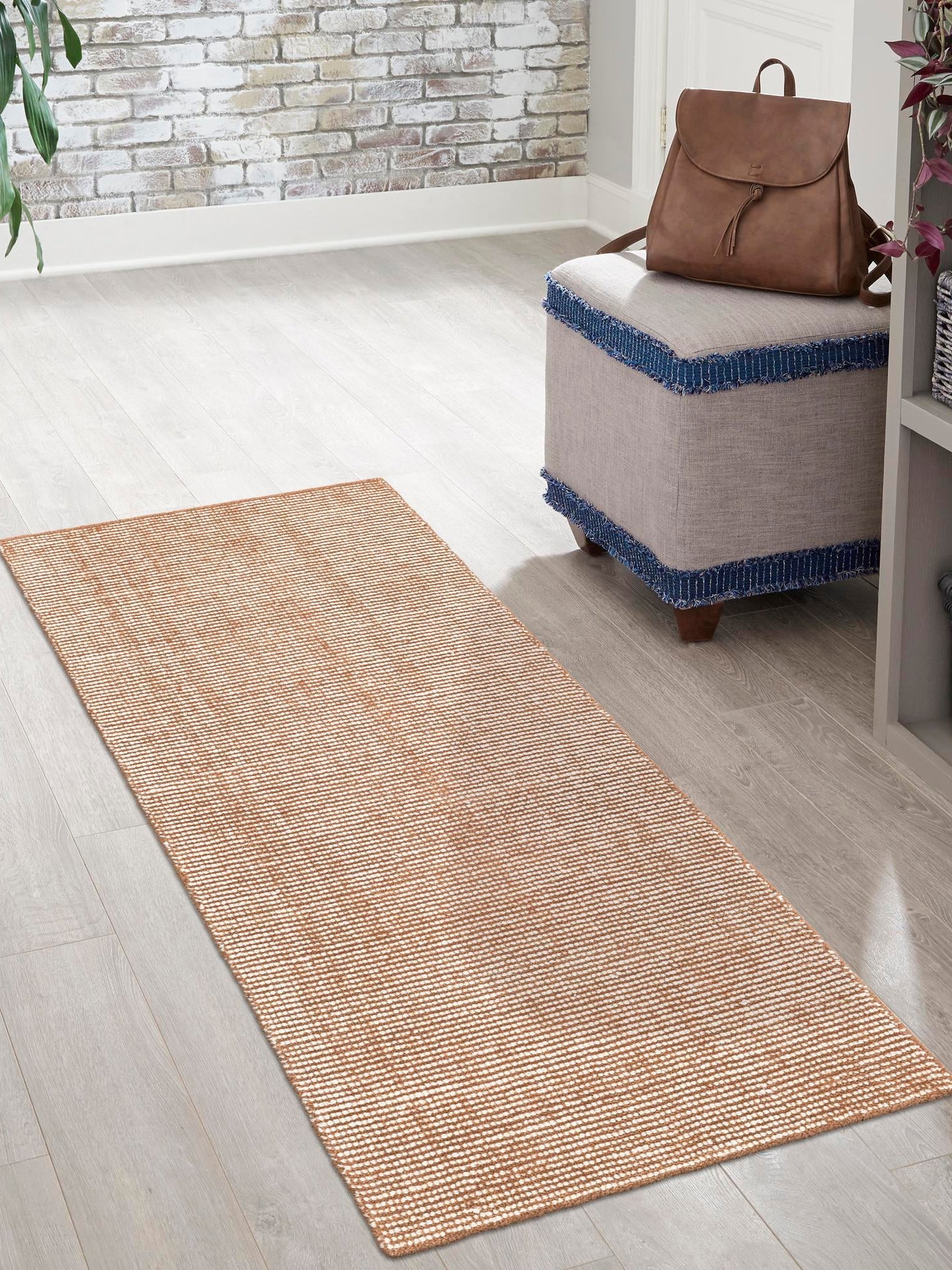 Cocoa Bean Brown 2' x 6' 1 Jill Zarin English Manor Runner Area Rug 100% Premium Natural Wool Handwoven Carpet for Living Rooms, Office Space, Bedrooms, Dorms for Sale at Rug Engine