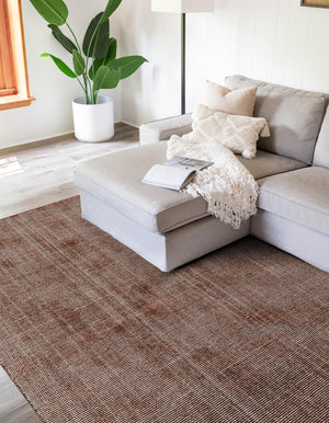 Mocha Brown 8' x 10' Jill Zarin English Manor Rectangle Area Rug 100% Premium Natural Wool Handwoven Carpet for Living Rooms, Office Space, Bedrooms, Dorms for Sale at Rug Engine