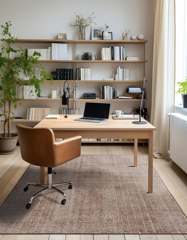 Mocha Brown 8' x 10' Jill Zarin English Manor Rectangle Area Rug 100% Premium Natural Wool Handwoven Carpet for Living Rooms, Office Space, Bedrooms, Dorms for Sale at Rug Engine