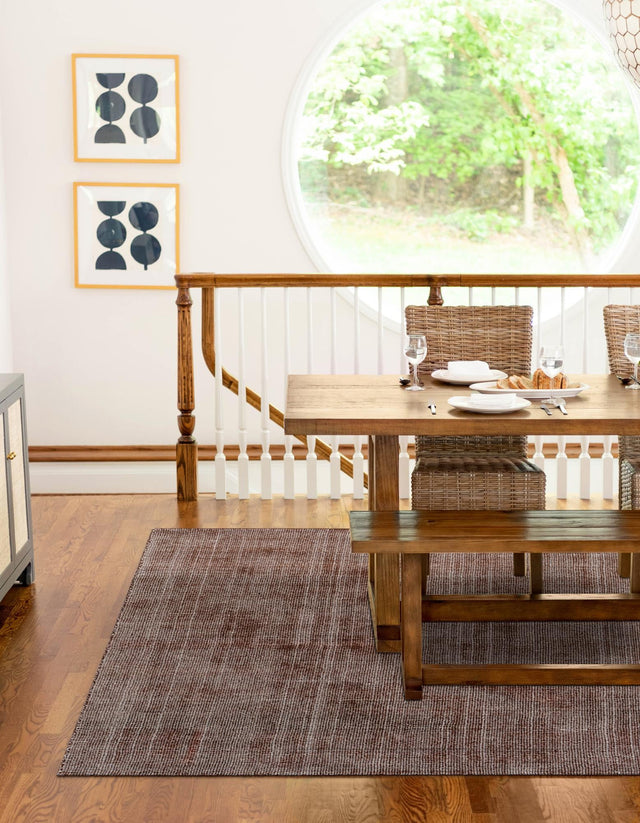 Mocha Brown 8' x 10' Jill Zarin English Manor Rectangle Area Rug 100% Premium Natural Wool Handwoven Carpet for Living Rooms, Office Space, Bedrooms, Dorms for Sale at Rug Engine