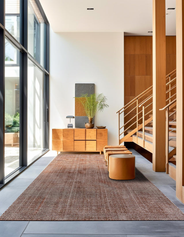 Mocha Brown 8' x 10' Jill Zarin English Manor Rectangle Area Rug 100% Premium Natural Wool Handwoven Carpet for Living Rooms, Office Space, Bedrooms, Dorms for Sale at Rug Engine